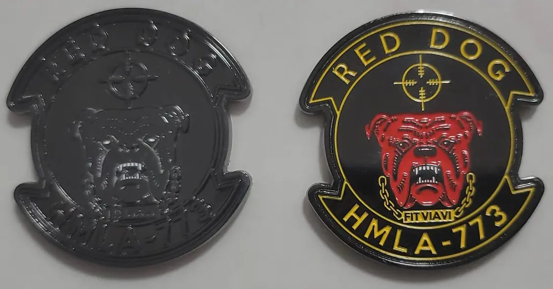 Officially Licensed Hmla-773 Red Dogs Black Nickel Coin 1