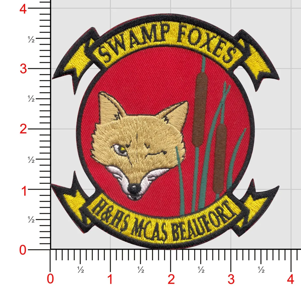 Officially Licensed Usmc H&Hs Beaufort Swamp Foxes (Winky Fox Full Color) Patch (B) 1