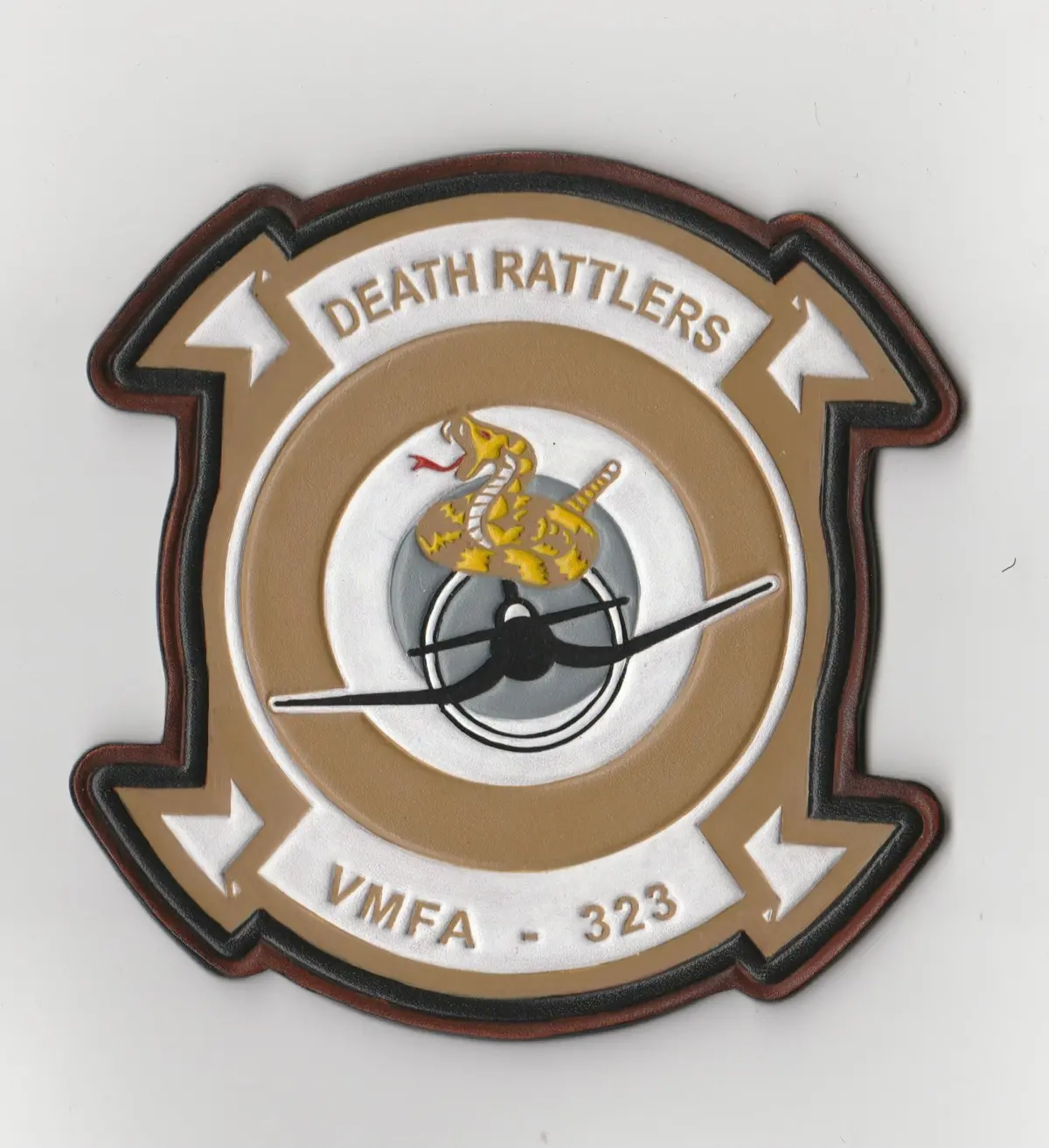 Officially Licensed Usmc Vmfa-323 Death Rattlers Leather Patches 2