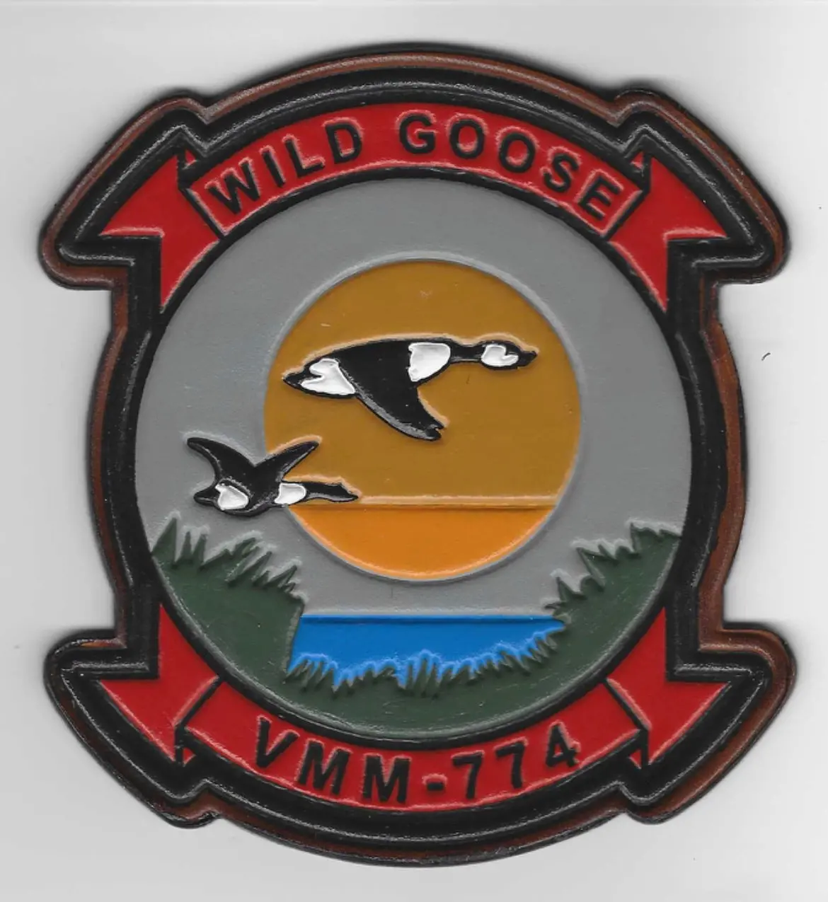 Officially Licensed Usmc Vmm-774 Wild Goose Leather Patches 2