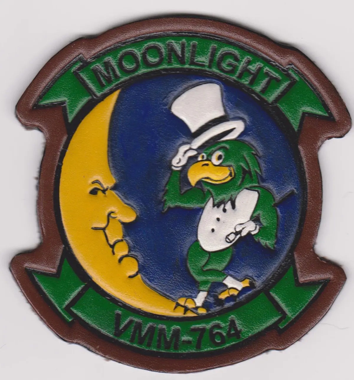 Officially Licensed Usmc Vmm-764 Moonlighters Leather Patch 2