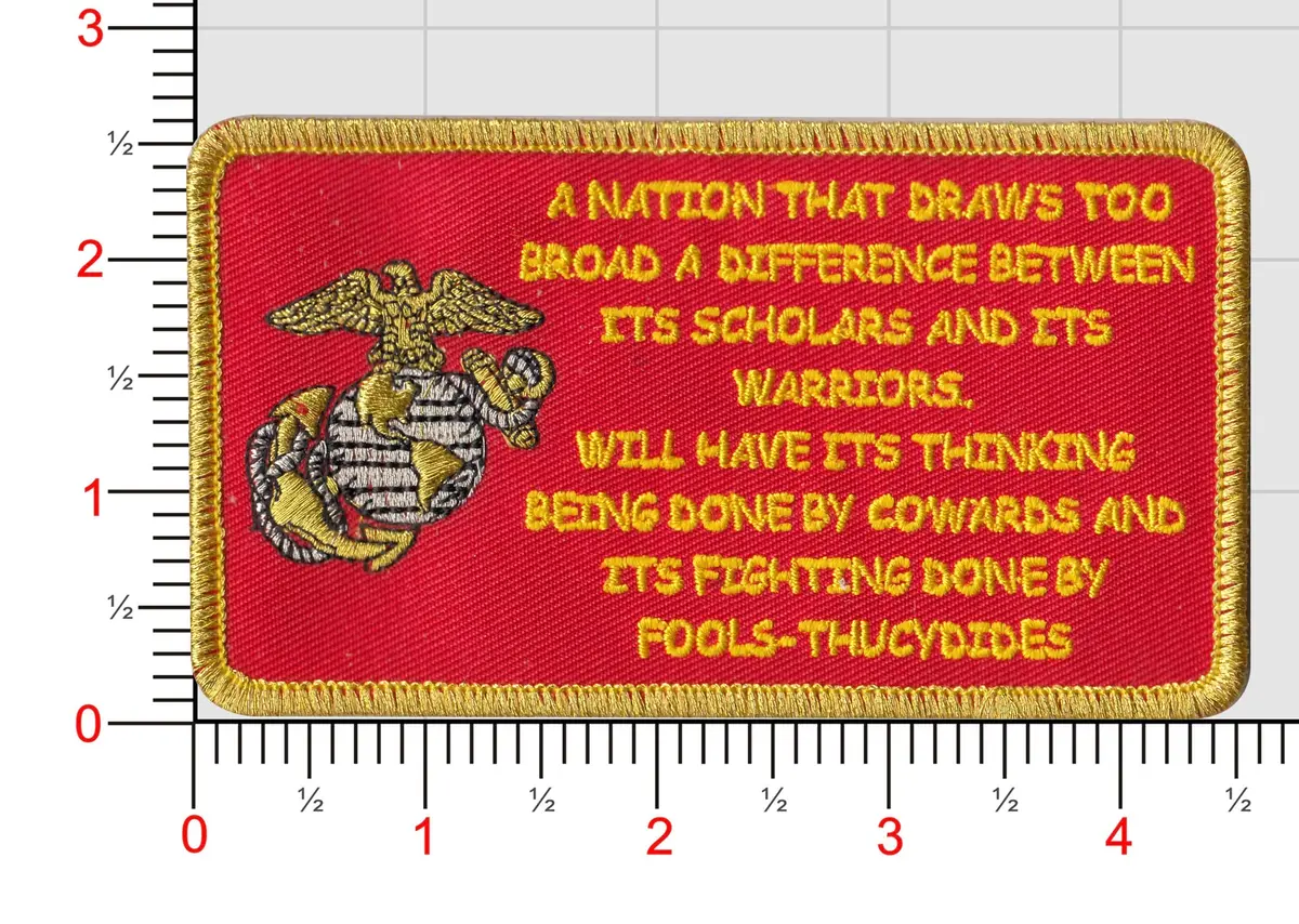 Officially Licensed Usmc "A Nation By Thucydides" Patch 1