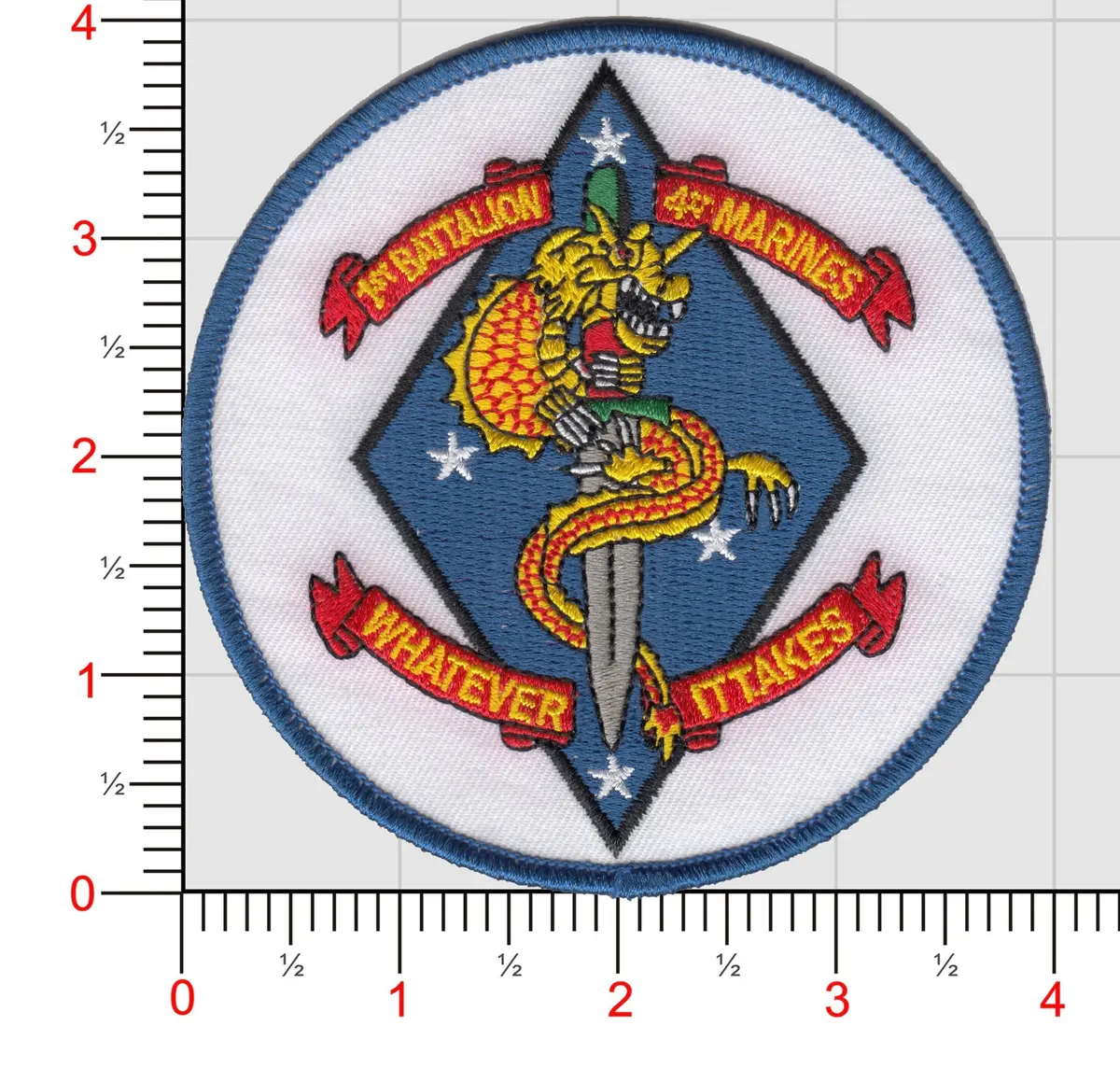Officially Licensed Usmc 1St Bn 4Th Marines Patch 1