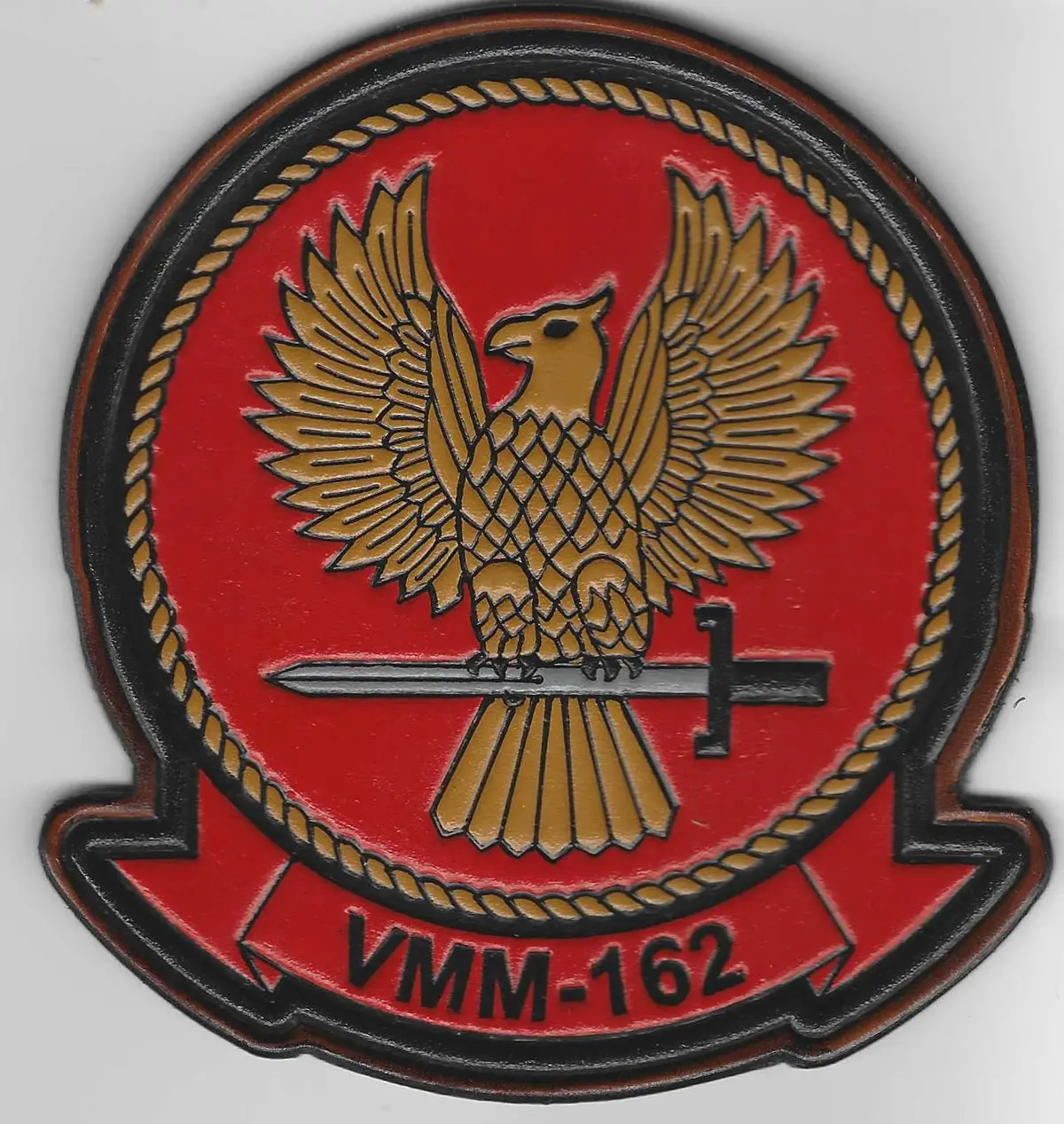 Officially Licensed Usmc Vmm-162 Golden Eagles Leather Patches 1