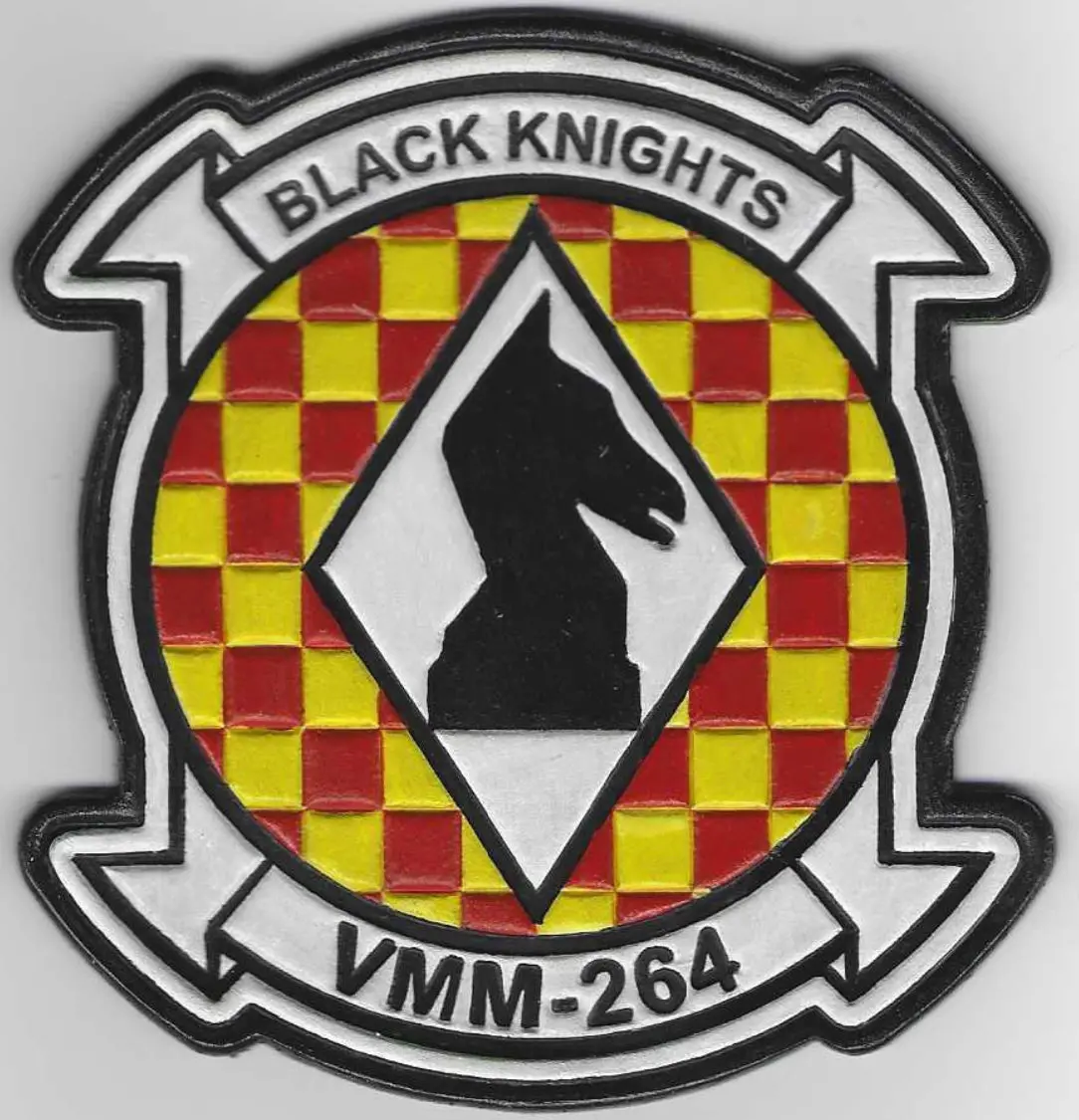 Officially Licensed Usmc Vmm-264 Black Knights Leather Patches 2