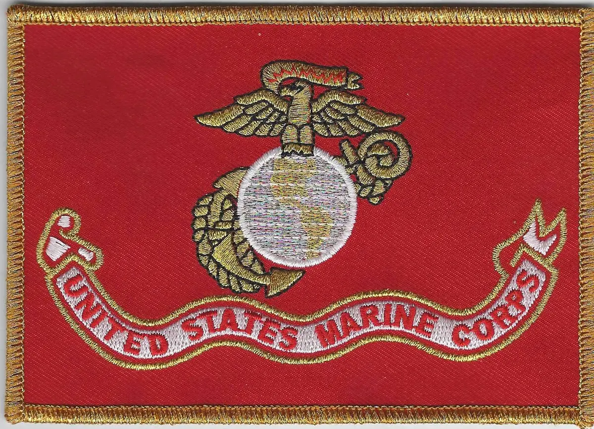 Officially Licensed Large Usmc Flag Patch 1
