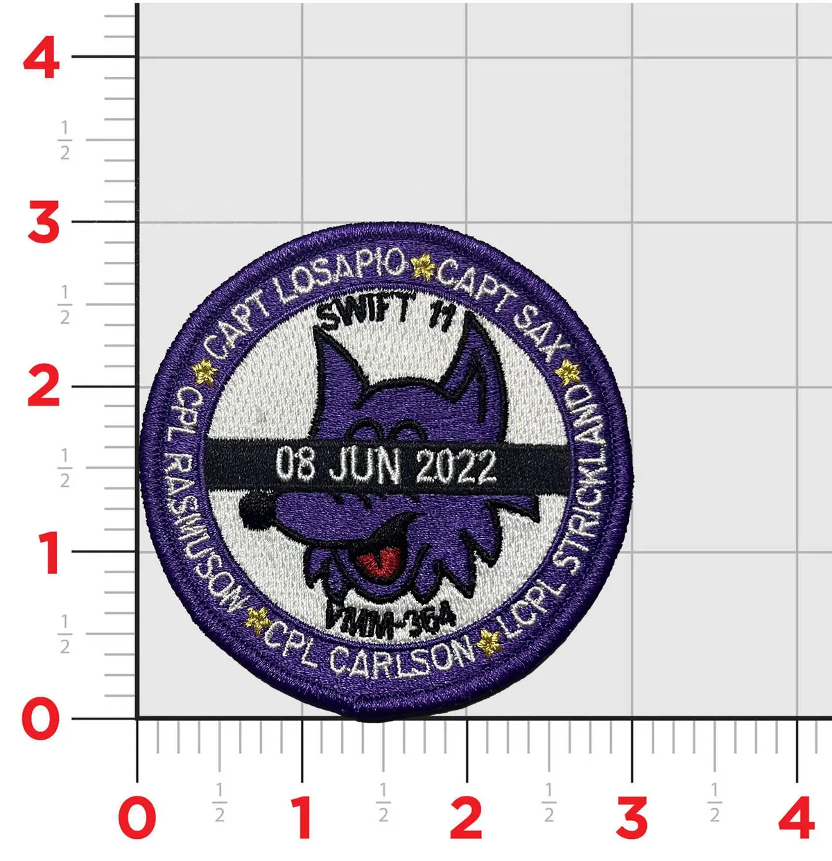 Official Vmm-364 Purple Foxes Swift-11 Memorial Patch & Sticker 1
