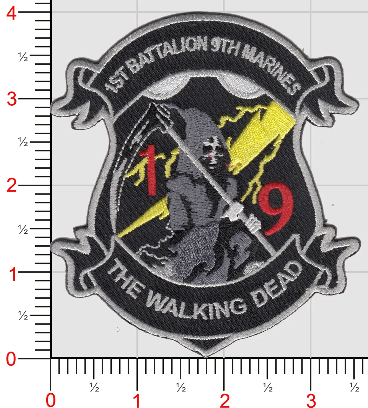 Officially Licensed Usmc 1St Bn 9Th Marines Walking Dead Patch 1
