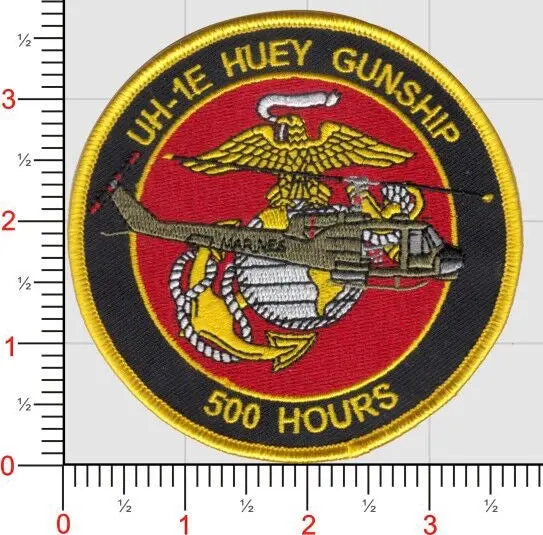 Officially Licensed Usmc Uh-1E Huey Gunship Hours Patches 1
