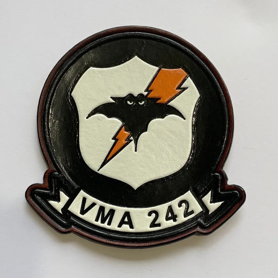 Officially Licensed Usmc Vma-242 Bats Leather Patches 2