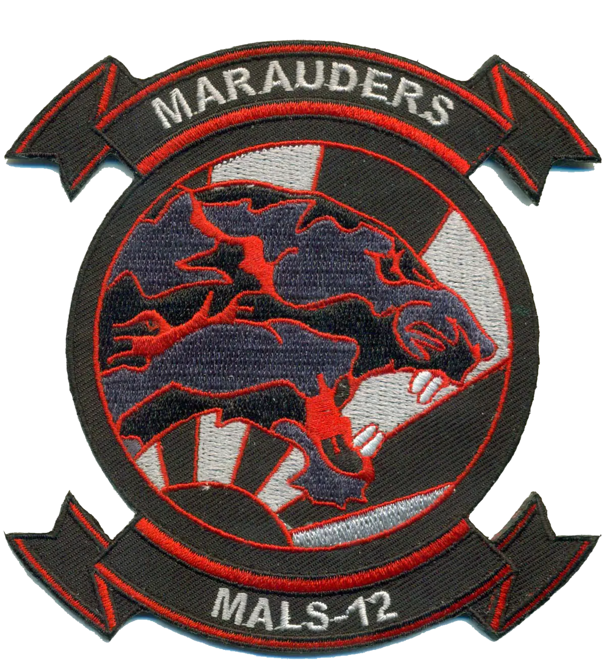 Officially Licensed Usmc Mals-12 Marauders Black Patch 1