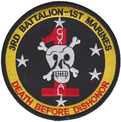 Officially Licensed Usmc 3Rd Bn 1St Marines- Death Before Dishonor Patch 1