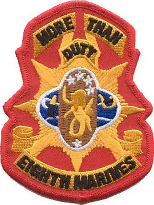 Officially Licensed Usmc 8Th Marines Patch 1