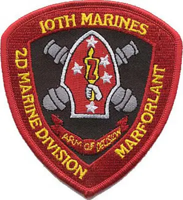 Officially Licensed Usmc 10Th Marines 2Nd Mardiv Patch 1