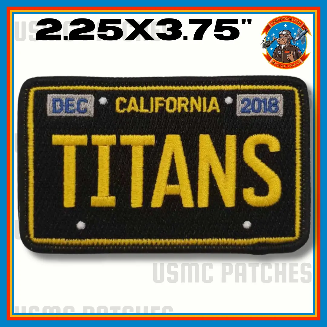 Official Vrm-30 Titans Ca License Plate Patch 1