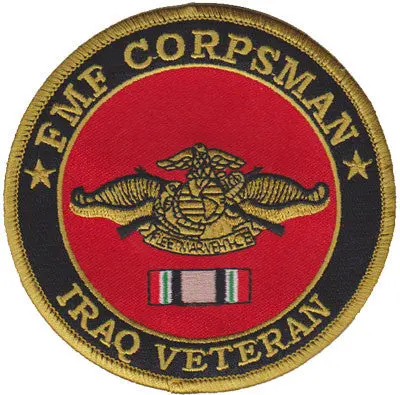 Officially Licensed Usmc Fmf Corpsman-Iraq Patch 1