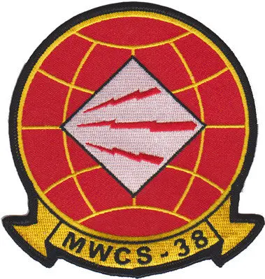 Officially Licensed Usmc Marine Wing Communications Squadron Mwcs-38 Red Lightning Patch 1