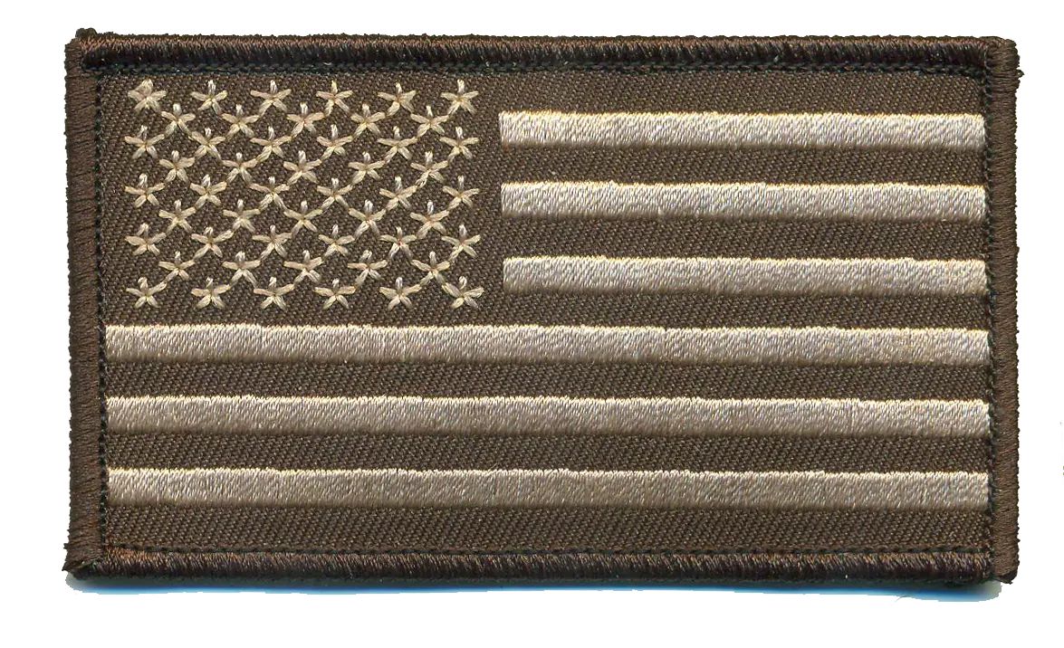 Us Flag Dark Brown Border Patch 1