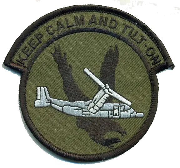 Usmc Mv-22 "Keep Calm And Tilt-On" Od Patches 1
