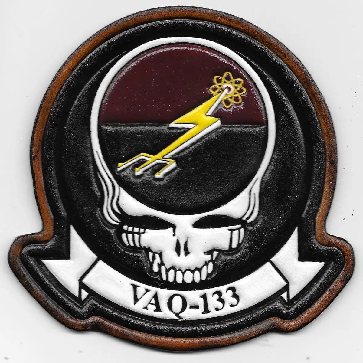 Officially Licensed U.S. Navy Vaq-133 Wizards Leather Patch 1