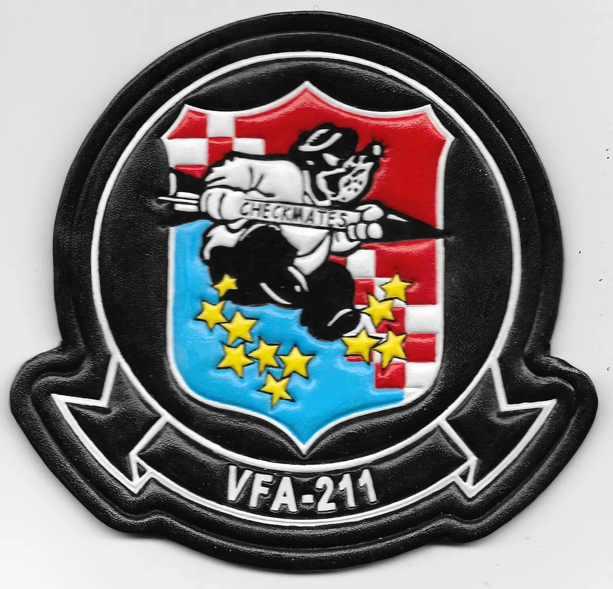 Officially Licensed U.S. Navy Vfa-211 Checkmates Leather Patch 1