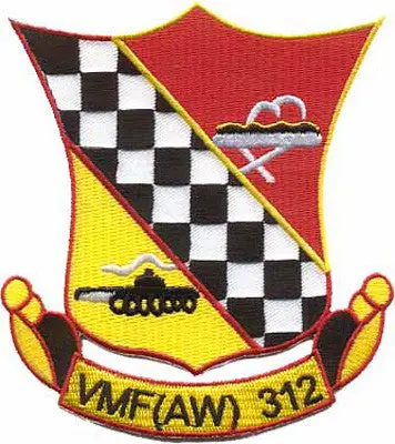 Officially Licensed Usmc Vmf(Aw)-312 Checkerboards Patch 1