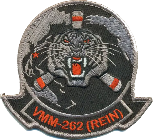 Officially Licensed Usmc Vmm-262 Flying Tigers (Rein) Black/Gray Patch 1