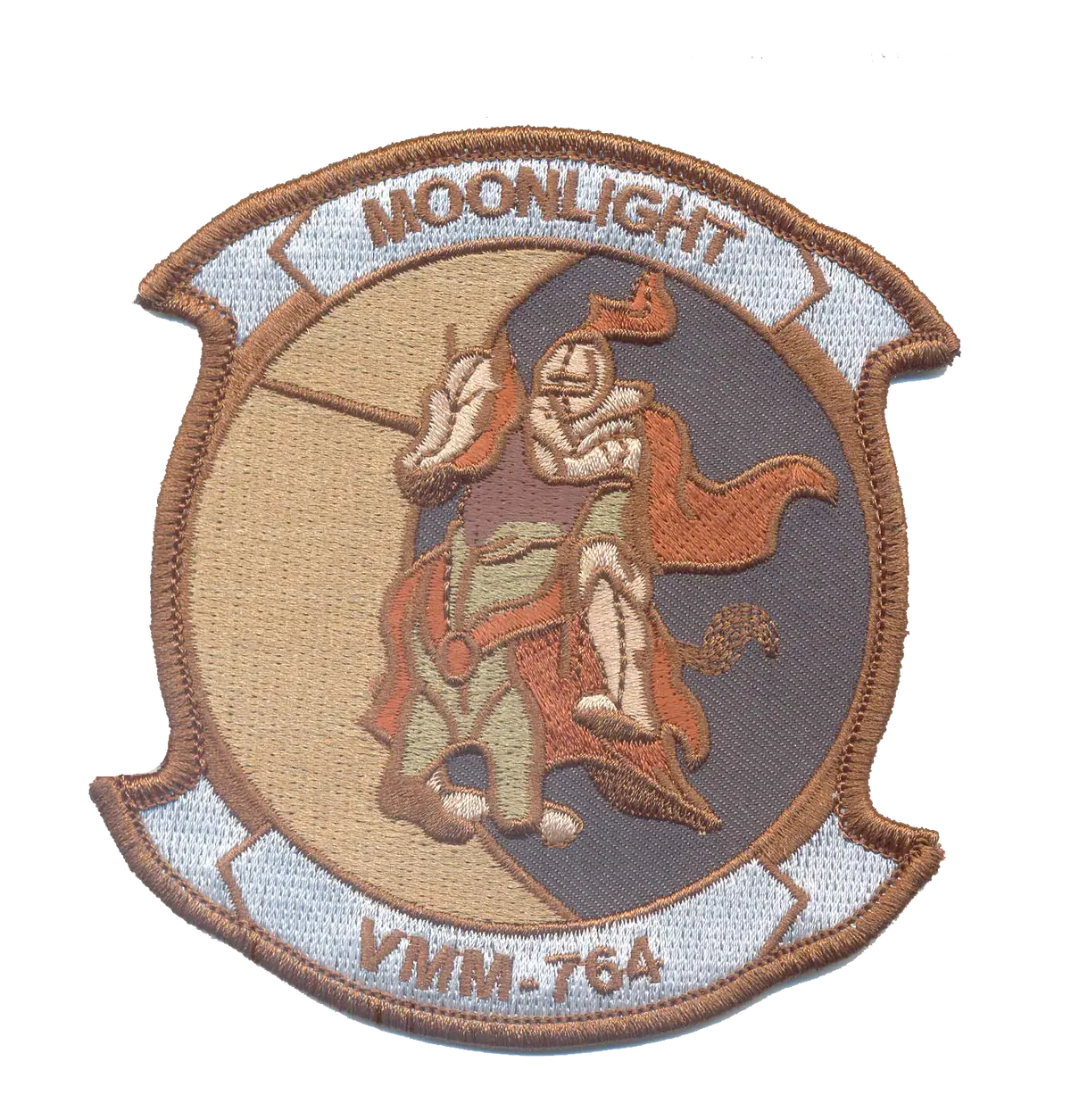 Officially Licensed Usmc Vmm-764 Moonlight Desert Subdued Squadron Patch 1