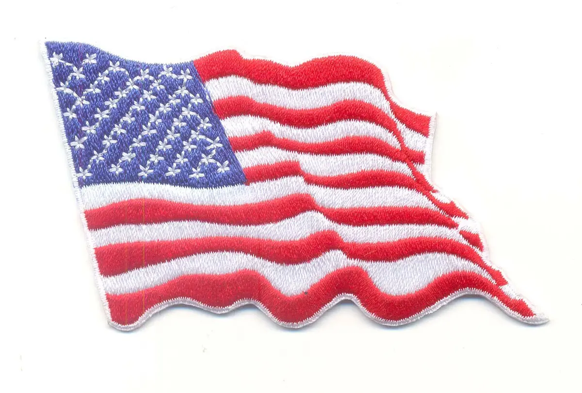Wavy American Flag Patch (Us) 1
