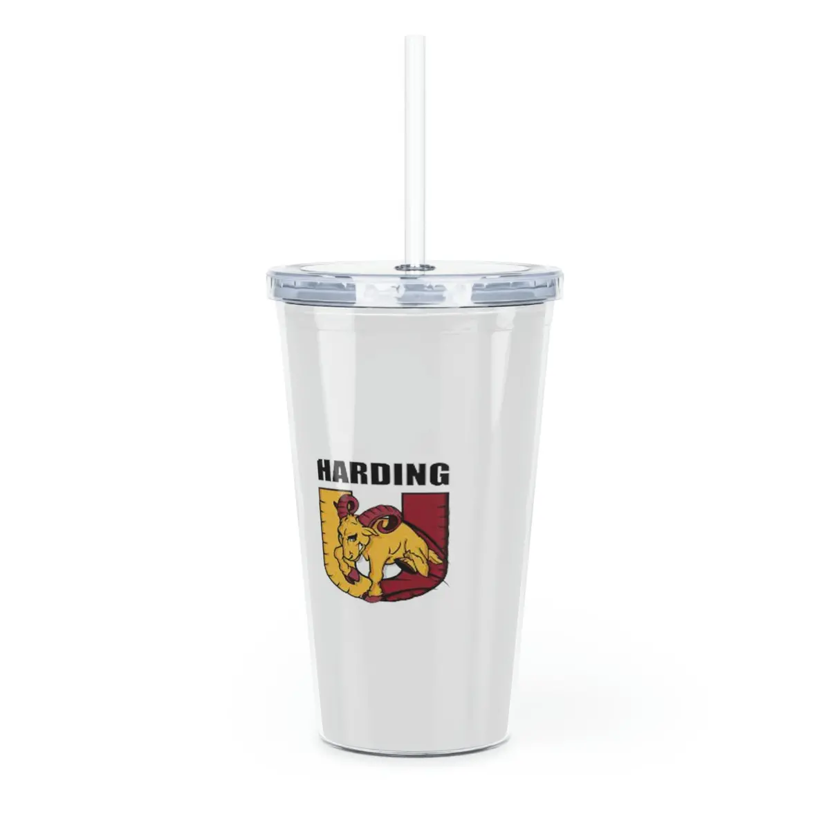 Harding University Plastic Tumbler With Straw 1