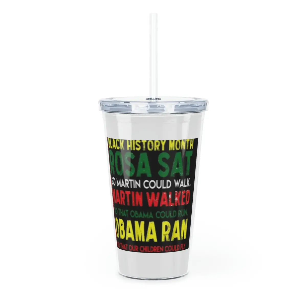 Celebrating Black History Month Plastic Tumbler With Straw 1