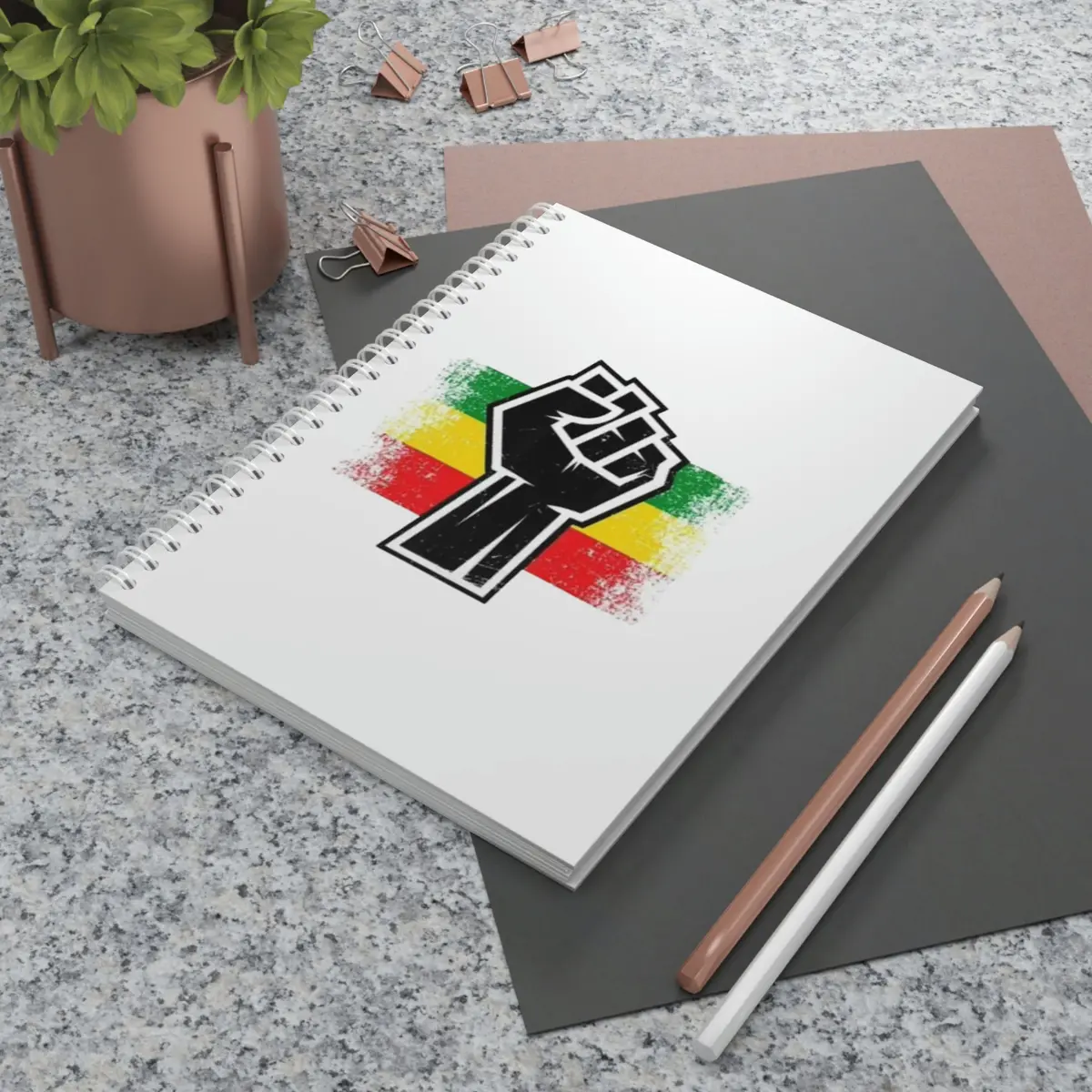 Black Fist Spiral Notebook 1