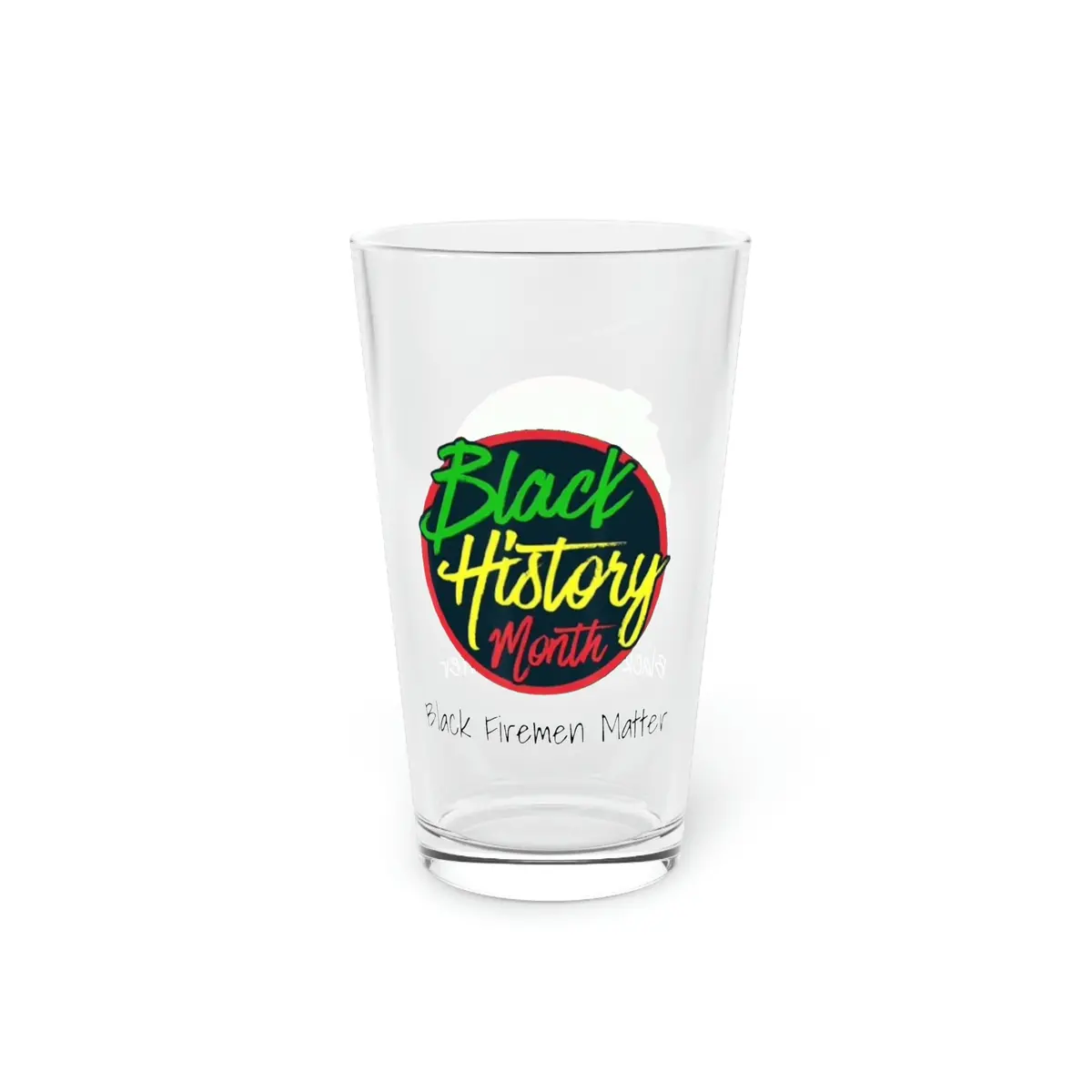 Black Firemen Matter Pint Glass, 16Oz 1