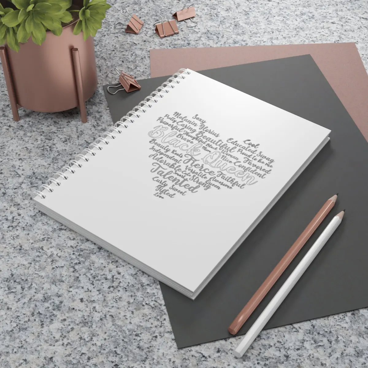 Black Queen Spiral Notebook 1