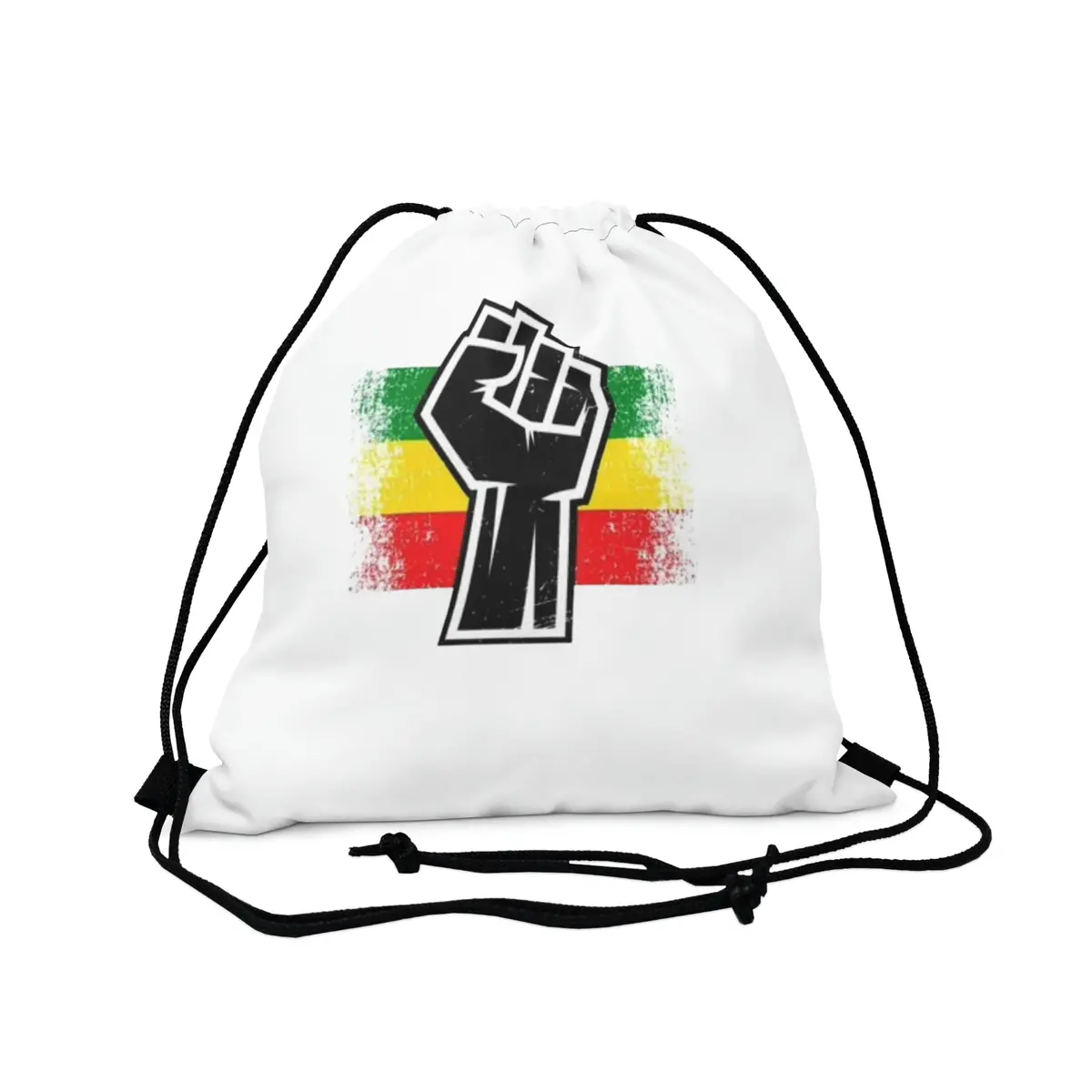 Black Fist Outdoor Drawstring Bag 1