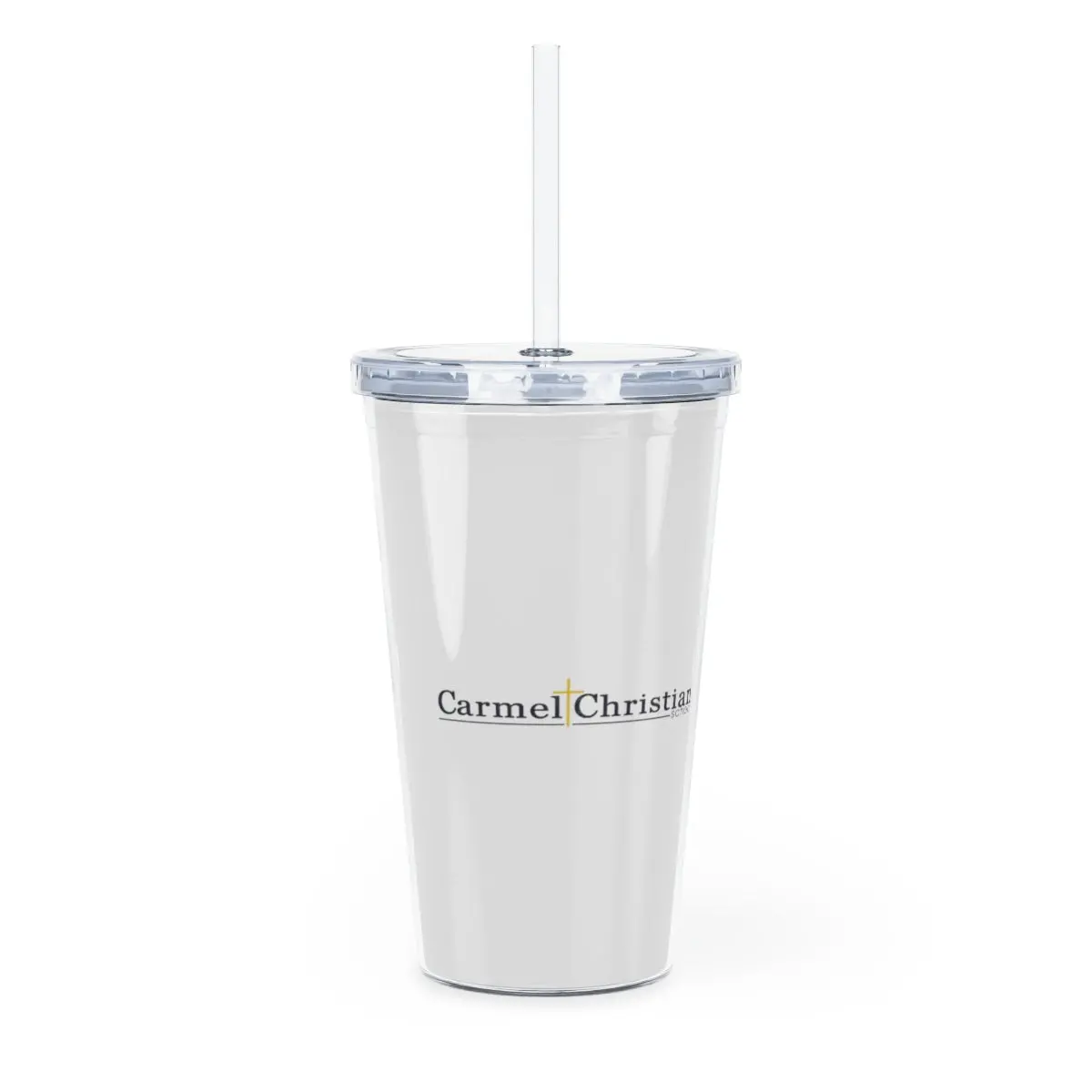 Carmel Christian Plastic Tumbler With Straw 1