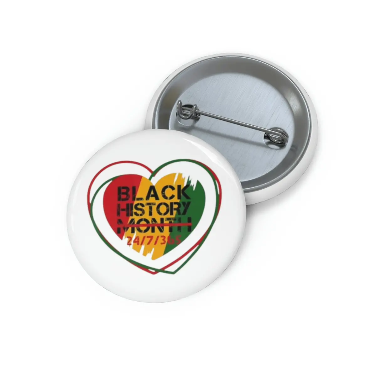Black History 24/7/365 Pin Buttons 1