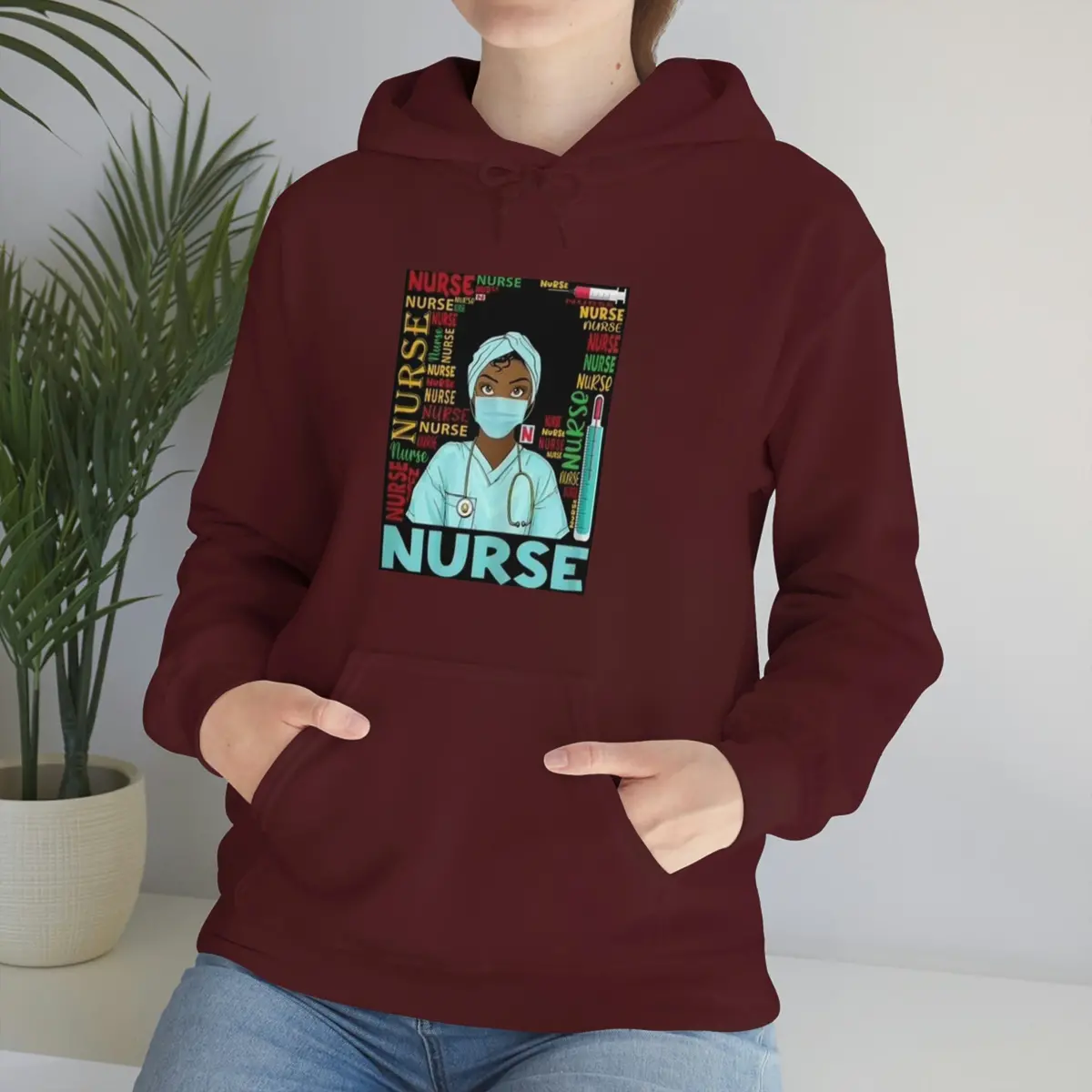 Black Nurse Hooded Sweatshirt 1