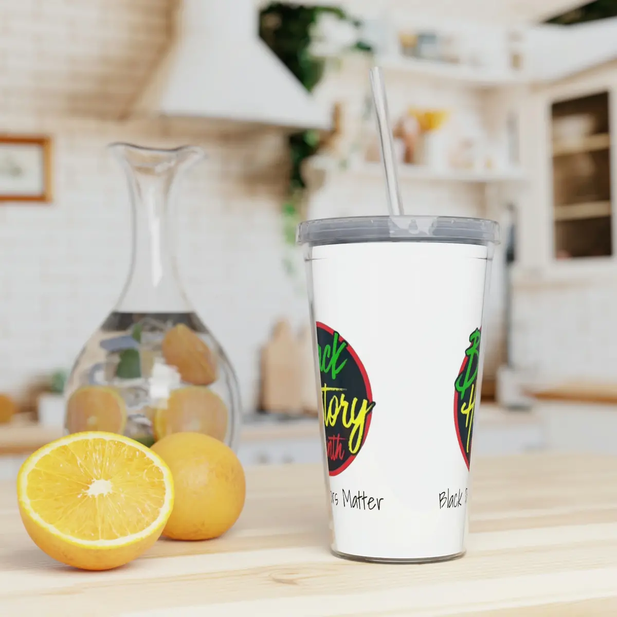 Black Doctors Matter Plastic Tumbler With Straw 1