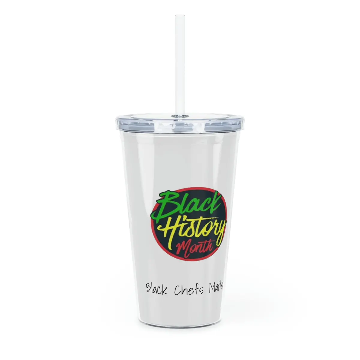 Black Chefs Matter Plastic Tumbler With Straw 1