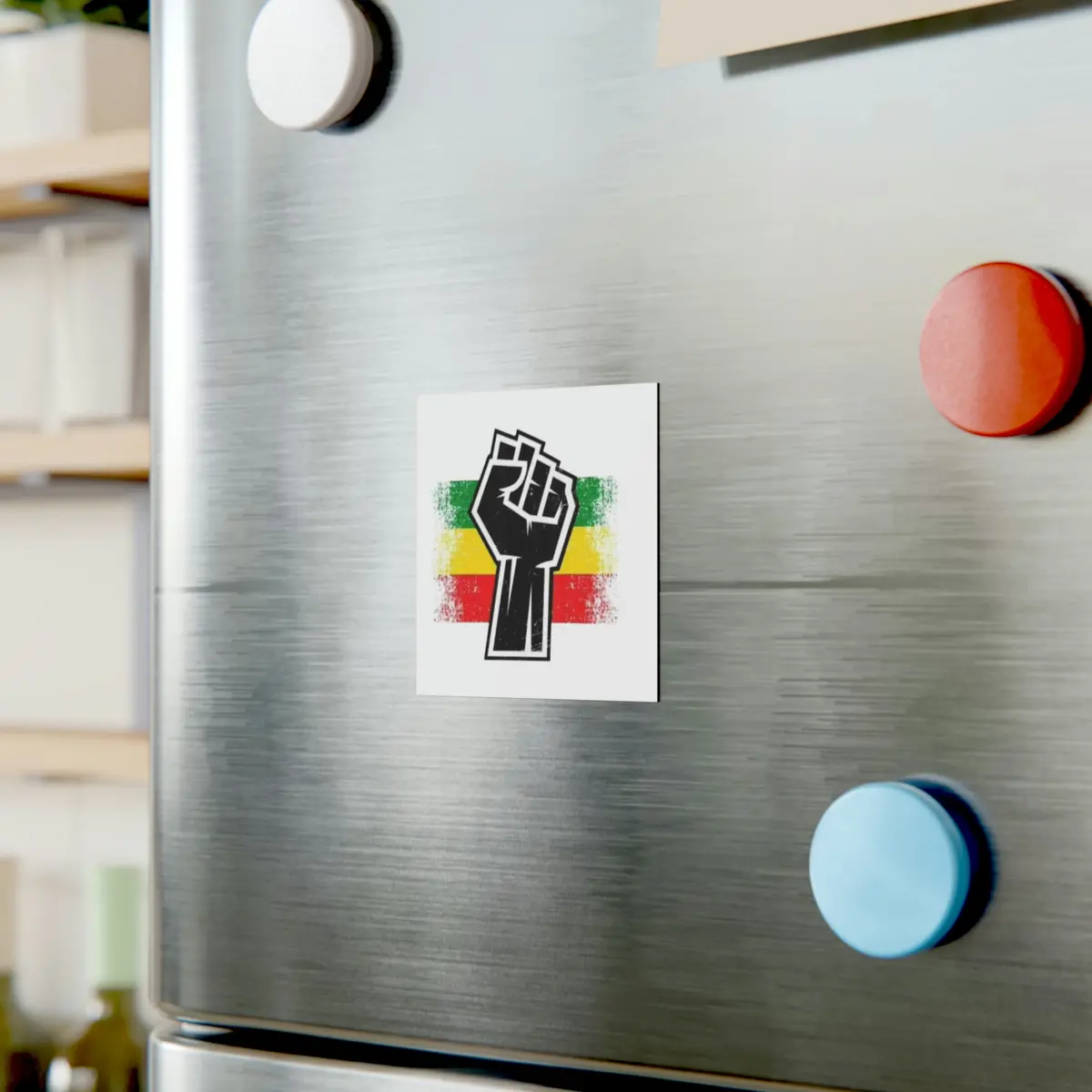 Black Fist Square Magnet 1