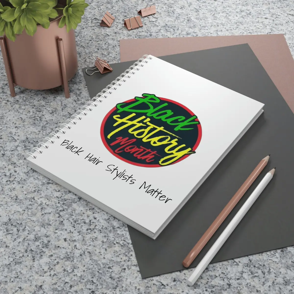 Black Hair Stylists Matter Spiral Notebook 1