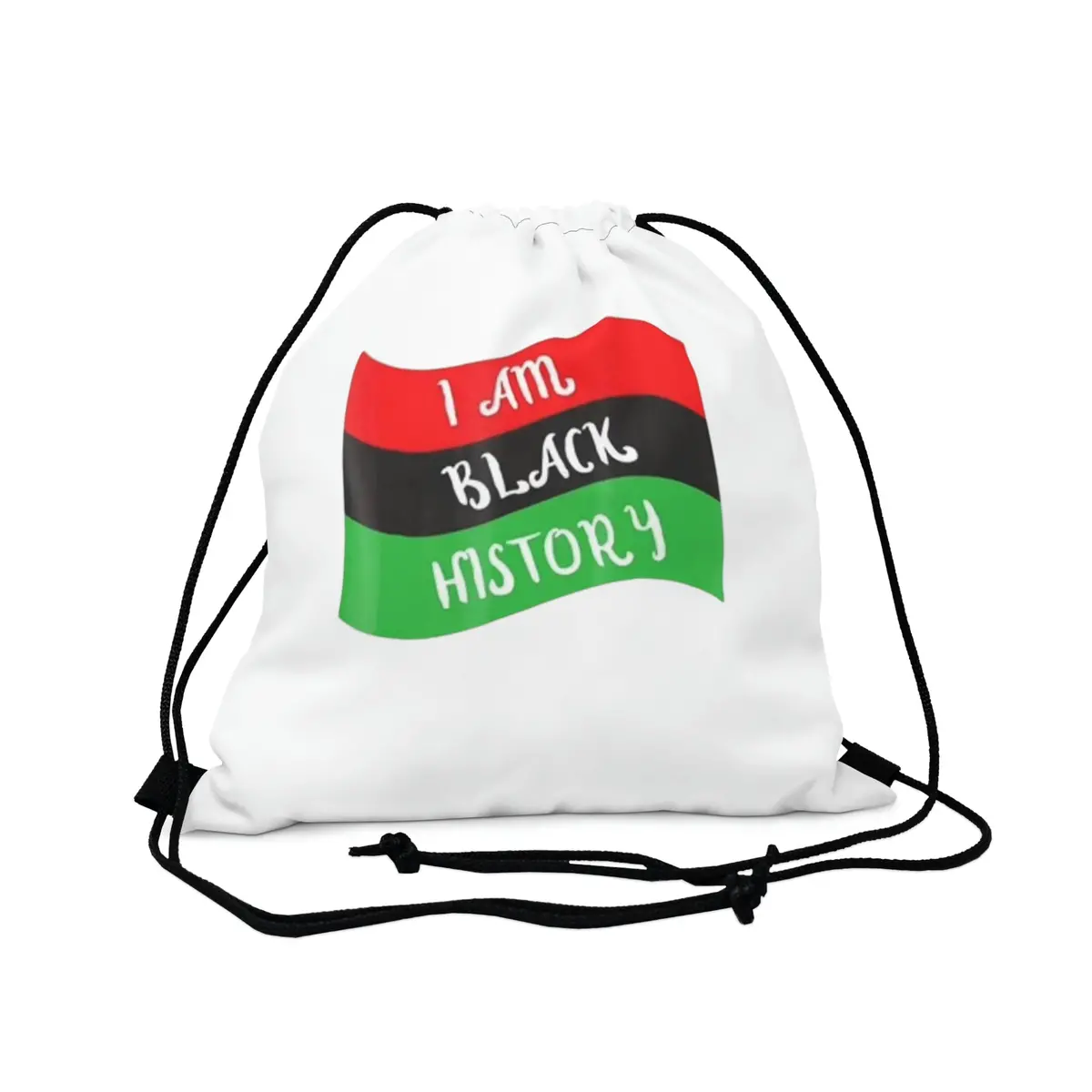 I Am Black History Outdoor Drawstring Bag 1