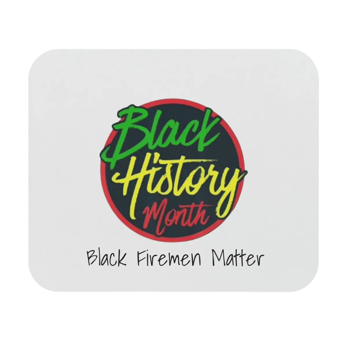 Black Firemen Matter Mouse Pad (Rectangle) 1