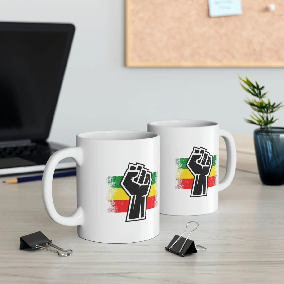 Black Fist Ceramic Mug 11Oz 1