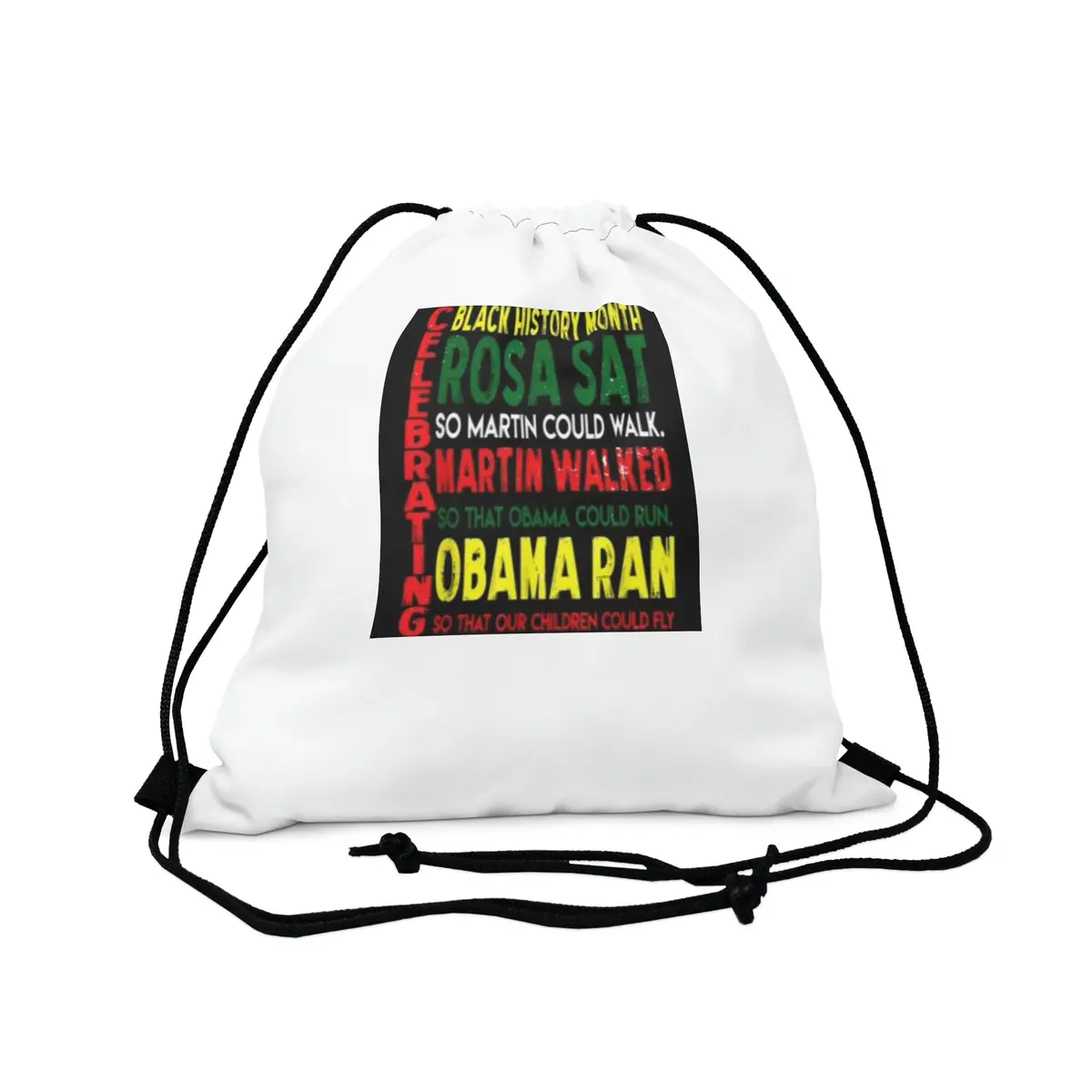 Celebrating Black History Month Outdoor Drawstring Bag 1