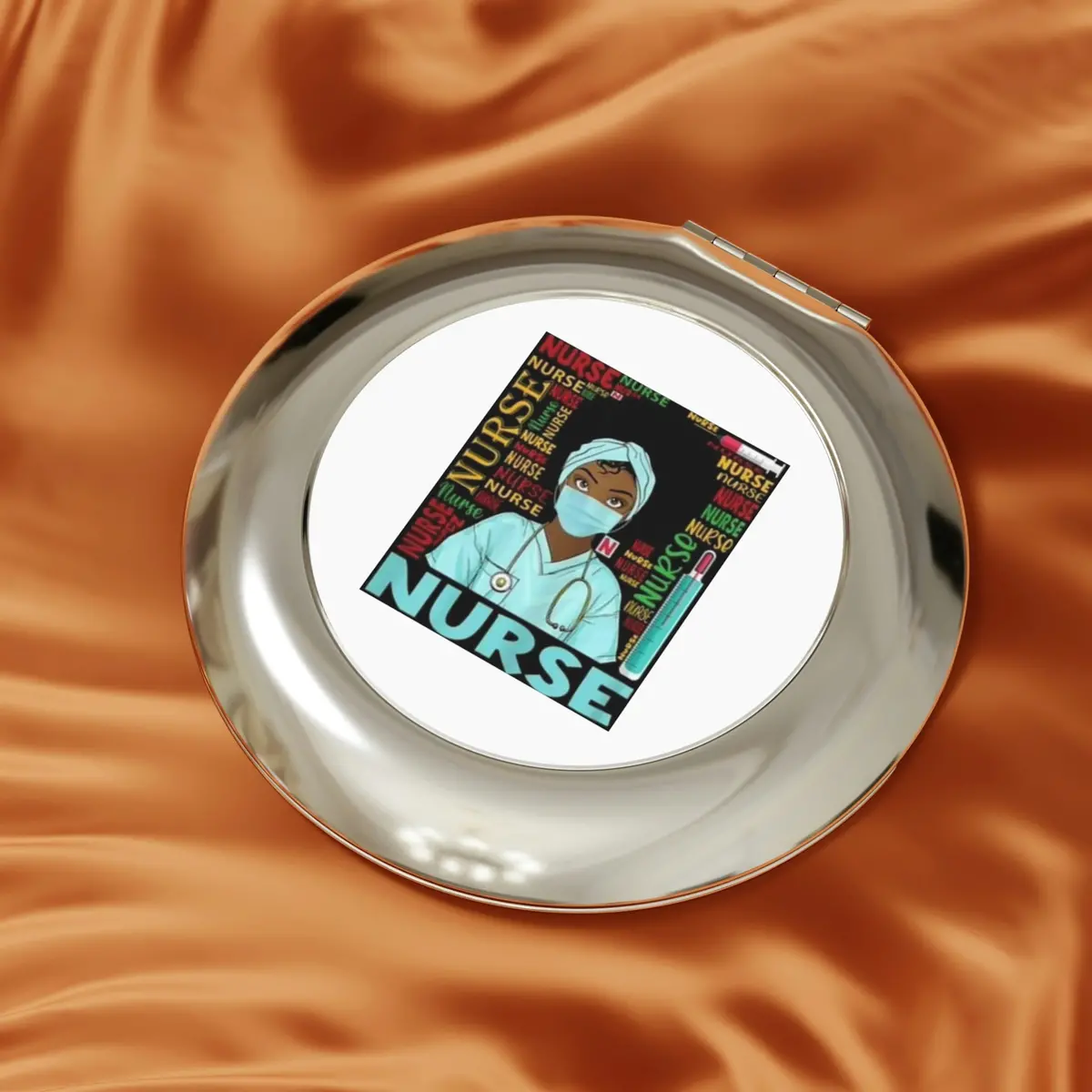 Black Nurse Compact Travel Mirror 1