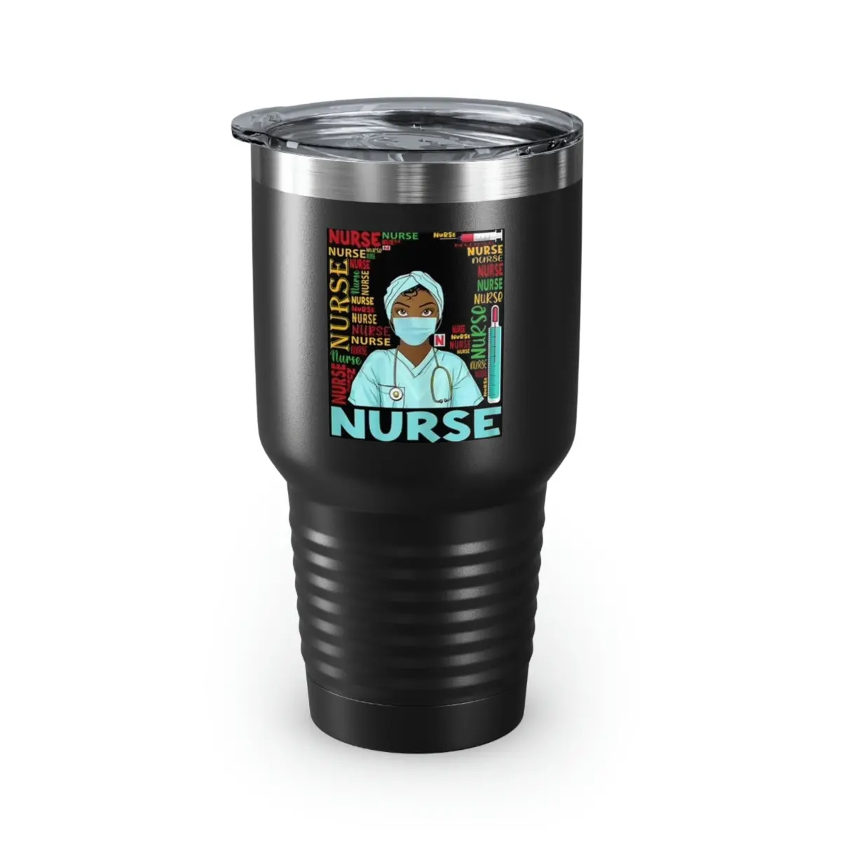 Black Nurse Ringneck Tumbler, 30Oz 1