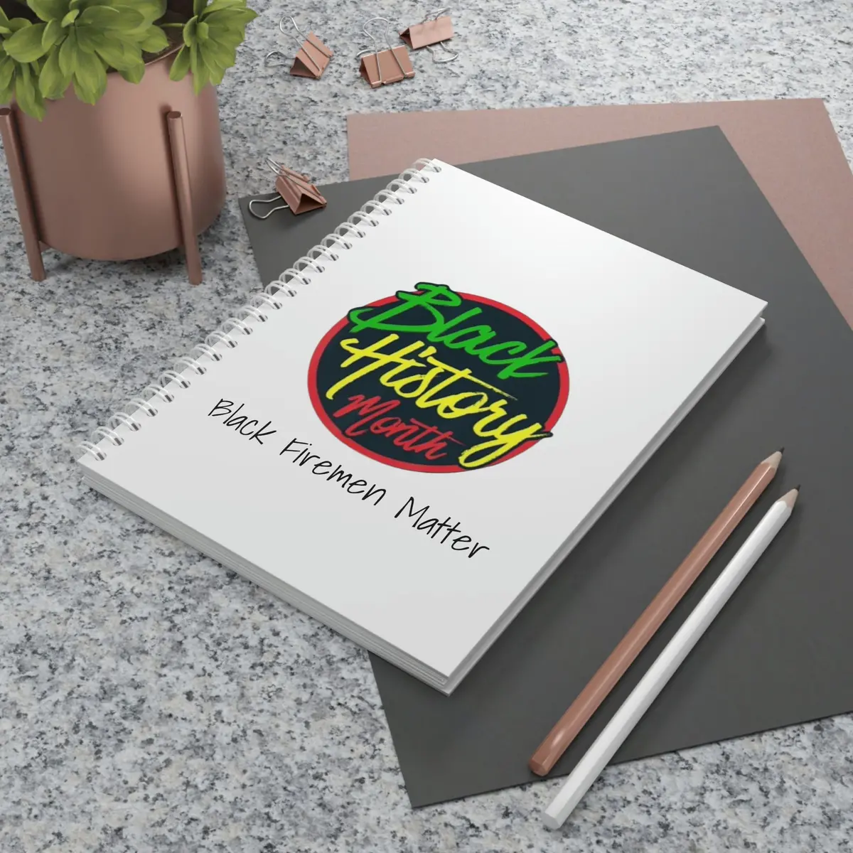 Black Firemen Matter Spiral Notebook 1