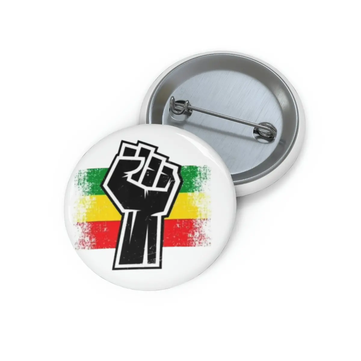 Black Fist Custom Pin Buttons 1